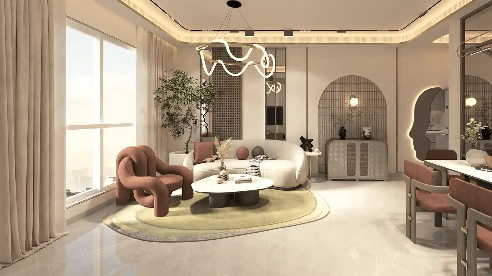 Spacious Living Room at Sattva Sanio