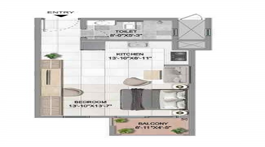 Sattva Vasanta Cove Studio floor plan